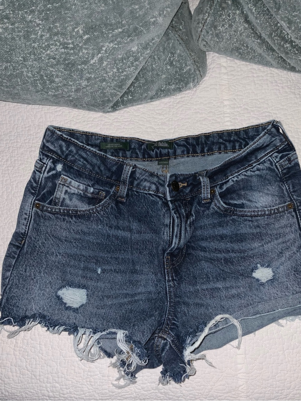 Wild Fable Distressed Denim Shorts Mid-Rise Cutoff Size 2